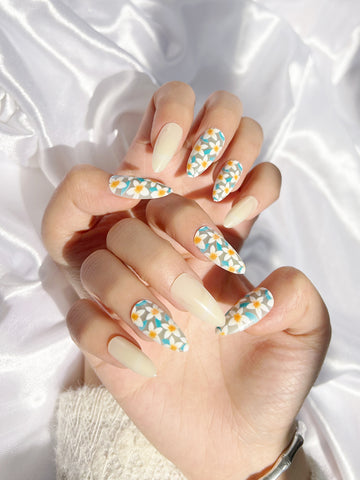 OPOOLA Almond Press on Nails Medium,OPOOLA Rainbow Jelly Soft Gel Fake Nails for Women Fit Natural,  Stick on Nails Reusable, 24pcs False Nails with Design Glue Art Kit